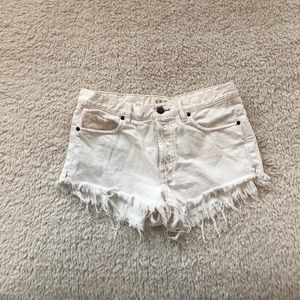 White Free People Jean Shorts